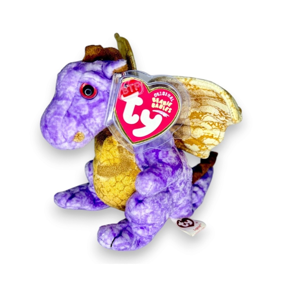 Legend the Dragon | Majestic Purple Dragon | Mint Heart Tag TY Beanie Baby